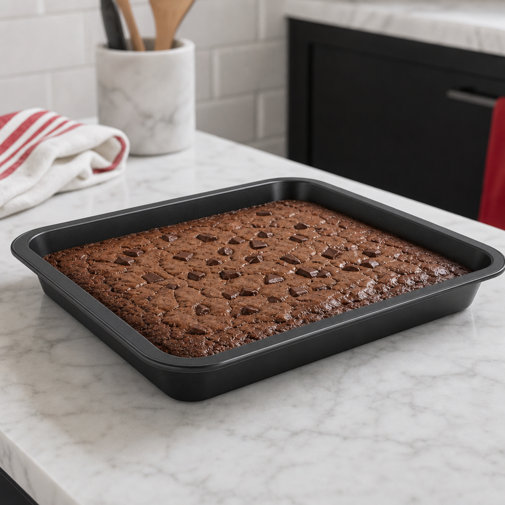 96 Pieces Black Rectangular Carbon Steel Non-Stick Baking Tray, 37 × 25 cm, 1 Piece
