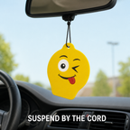 144 Pieces Hanging Card Air Freshener, Lemon Scent, Yellow Emoji Design, 1 Piece