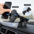 96 Pieces Automatic Car Phone Holder with Telescopic Suction Mount and 360 Degree Rotation