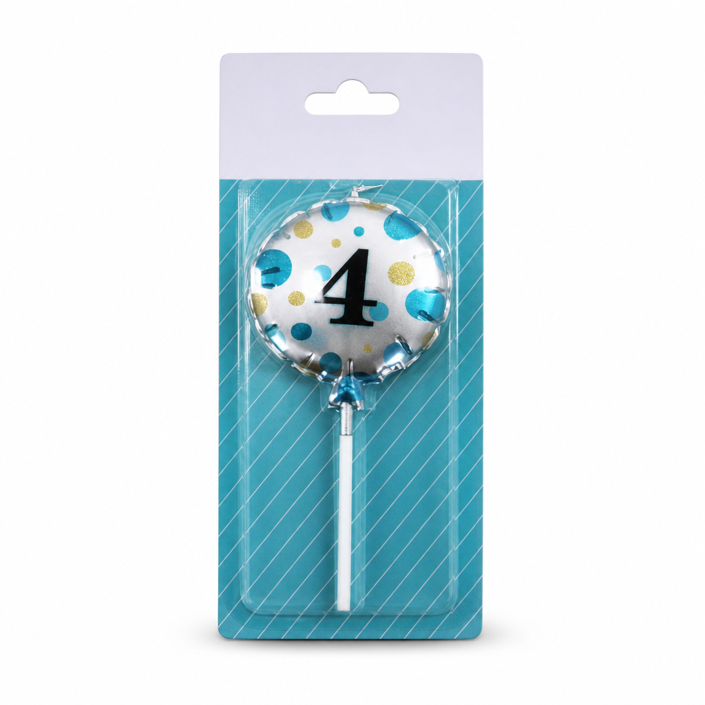 240 Pieces Birthday Number 4 Cake Candle, 5 cm, Blue