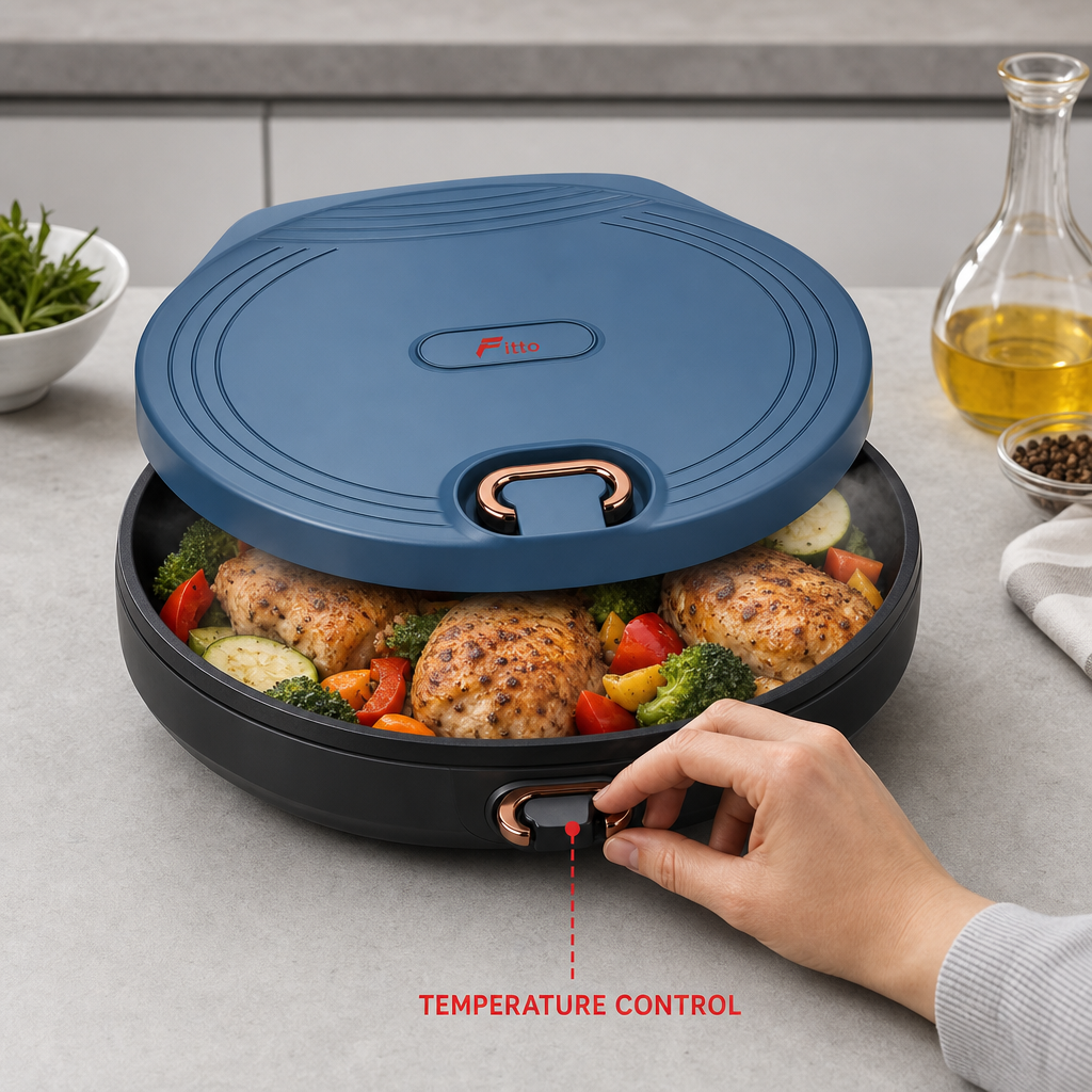 48 Pieces Electric Baking Pans, 1800 W, Temperature Control, Blue, 1 Piece