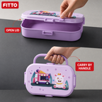 96 Pieces Purple Rectangular Lunch Box with Secure Lid and Handle, 1 Piece, 22 x 17 x 10 cm
