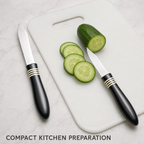 120 Pieces Kitchen Knives Set, 3 Inch, Plastic Handle, Black and Silver, 2 Pieces