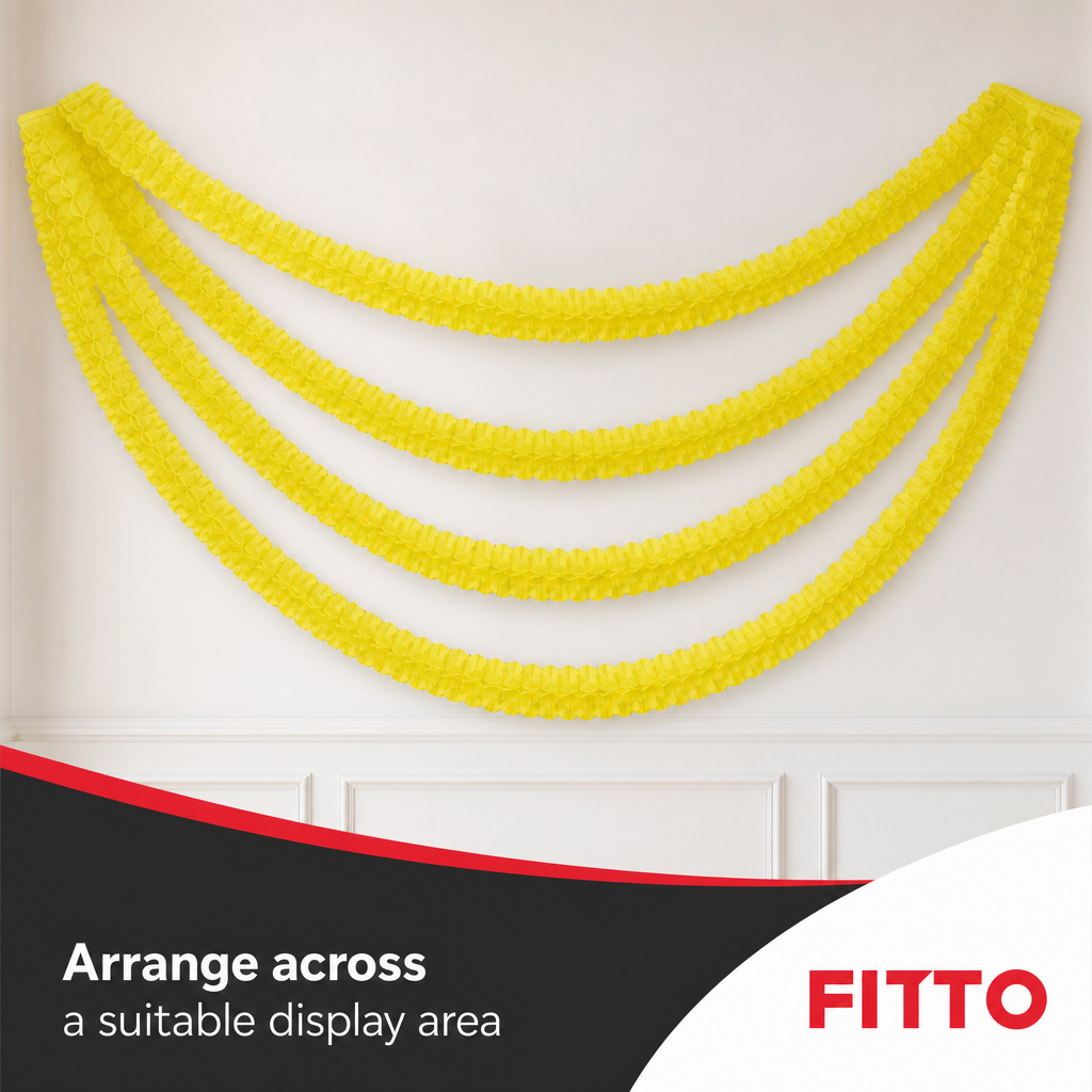 240 Pieces Yellow Solid Colour Paper Garland, 4 m x 16 cm, 1 Piece