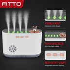 60 Pieces White Ultrasonic Mist Humidifier with Four Nozzles and RGB Night Light, 1 Unit