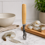 144 Pieces Shrimp Deveining Knife with Wooden Handle and Serrated Cleaning Tip, 28 cm