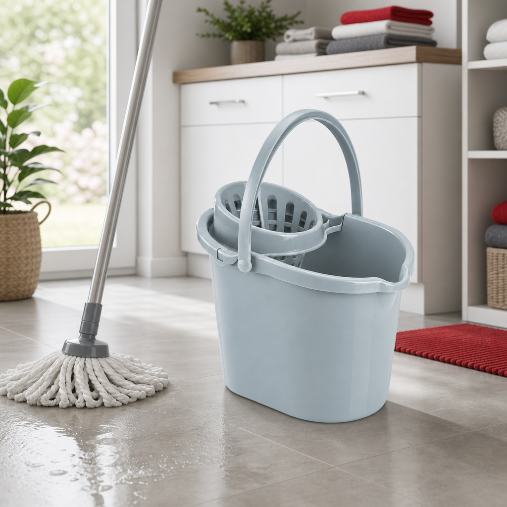 72 Pieces Compact Mop Bucket with Wringer and Carry Handle, Grey, 42 x 32 x 30 cm