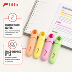 96 Pieces Astronaut Highlighter Markers, Neon Orange Yellow Pink Green, 4-Pack