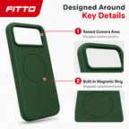 120 Pieces Silicone Magnetic Phone Cases with Raised Camera Protection, Green Cover for 15 Pro Max Model