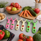144 Pieces Y-Shaped Fruit and Vegetable Peeler Set, 6 Pieces, Assorted Pink Cream and Green Handles