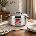 48 Pieces Stainless Steel Casserole Pot with Lid, 3500 ml, Round Covered Cooking Pot for Kitchen Serving