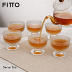96 Pieces Glass Tea Cup Set, 145 ml Clear Cups, 6 Pieces