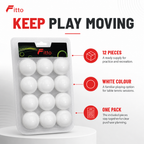 120 Pieces Table Tennis Balls, White, 12-Piece Pack for Practice and Recreational Play