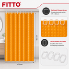 96 Pieces Shower Curtains, Orange Textured EVA and PEVA with Clear Hooks, 178 x 183 cm