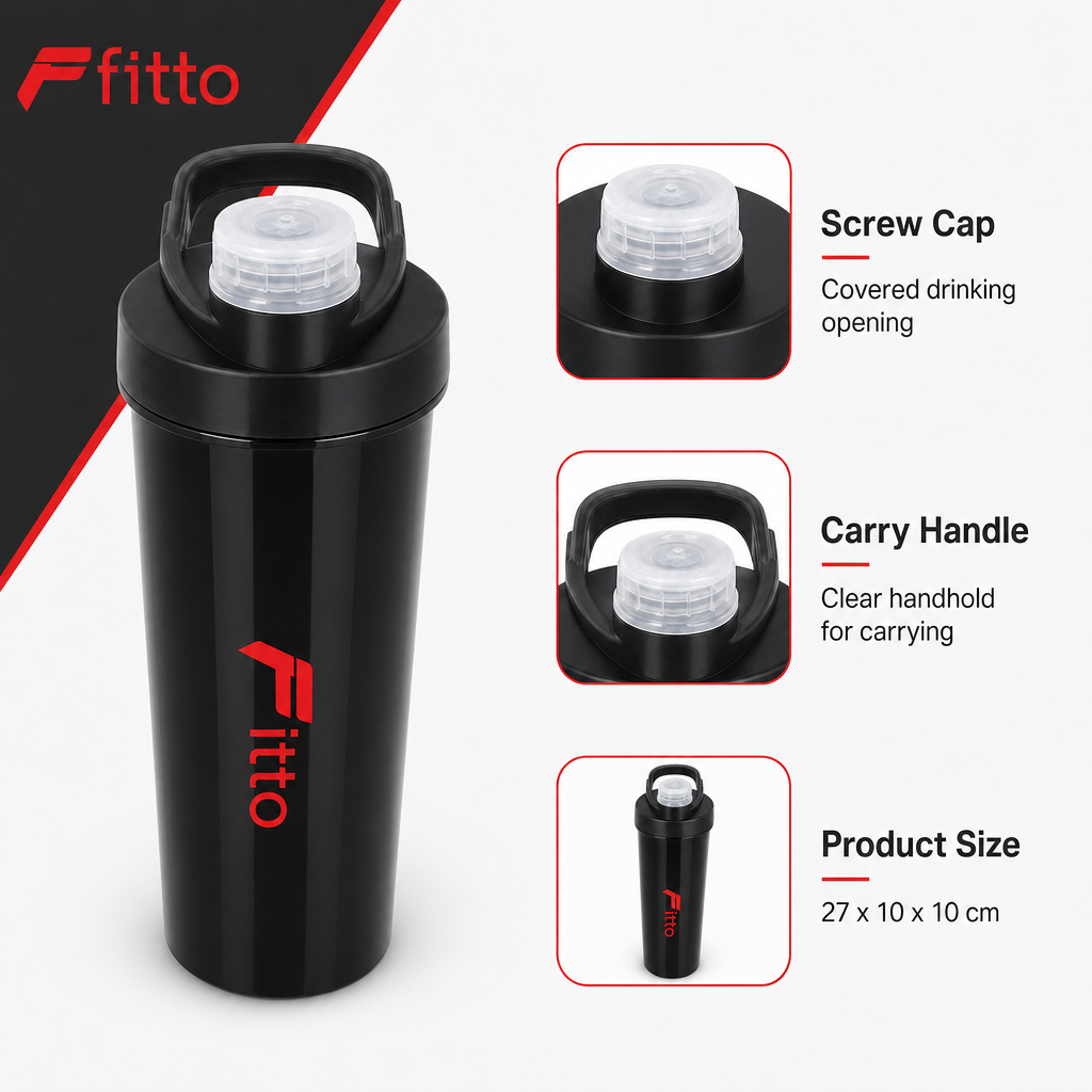 96 Pieces Sports Water Bottles, Black Bottle with Screw Cap and Carry Handle, 27 x 10 x 10 cm