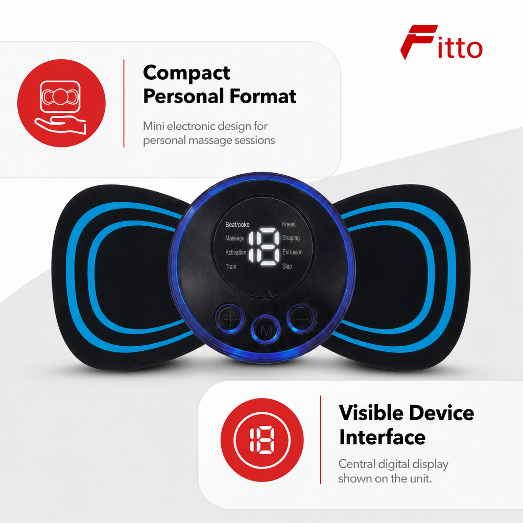 120 Pieces Electronic Mini Massager with Digital Display, Black and Blue, 1 Piece