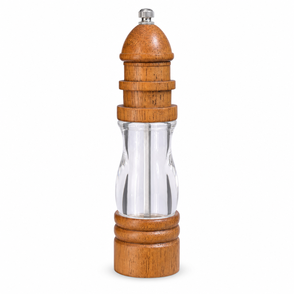 72 Pieces Manual Pepper and Salt Grinder, Wood and Clear Acrylic, 21.5 cm, 1 Piece