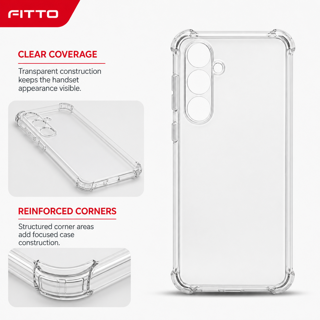 240 Pieces Clear Anti-Burst Protective Phone Cases with Reinforced Corners for S24 FE