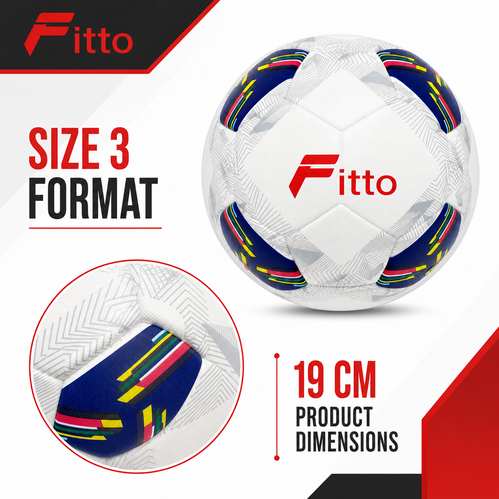 60 Pieces Size 3 Football, White With Navy Accent Design, Single Ball for Training and Recreational Play