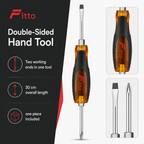 144 Pieces Hand Screwdriver Double Sided, 30 cm Overall Length, Amber Black Silver, 1 Piece