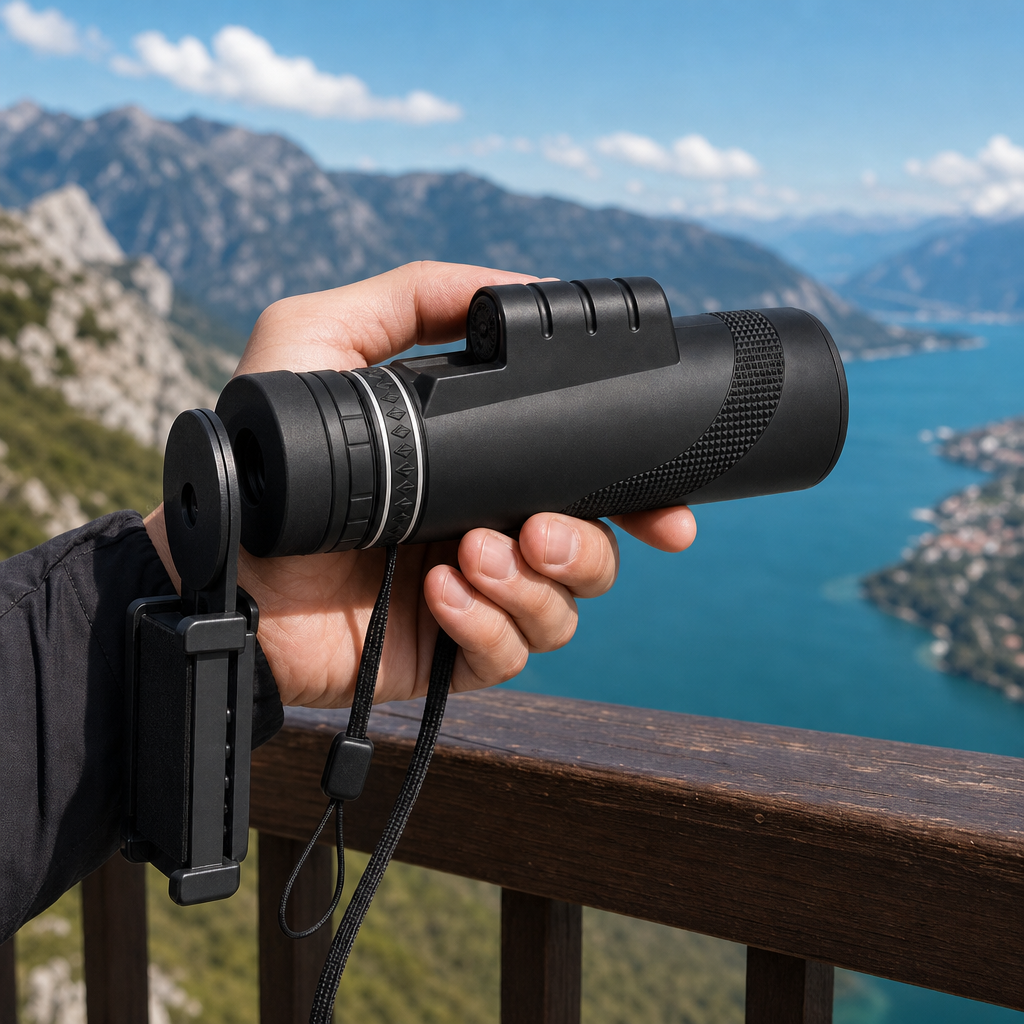 72 Pieces Monocular Telescopes with Phone Adapter, Black, Handheld Optical Scope for Outdoor Viewing