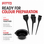 144 Pieces Black Hair Dye Application Kits with Mixing Bowl and Brushes, 4-Piece Set