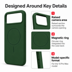 120 Pieces Silicone Magnetic Phone Cases with Raised Camera Protection for 13 Pro Max, Green