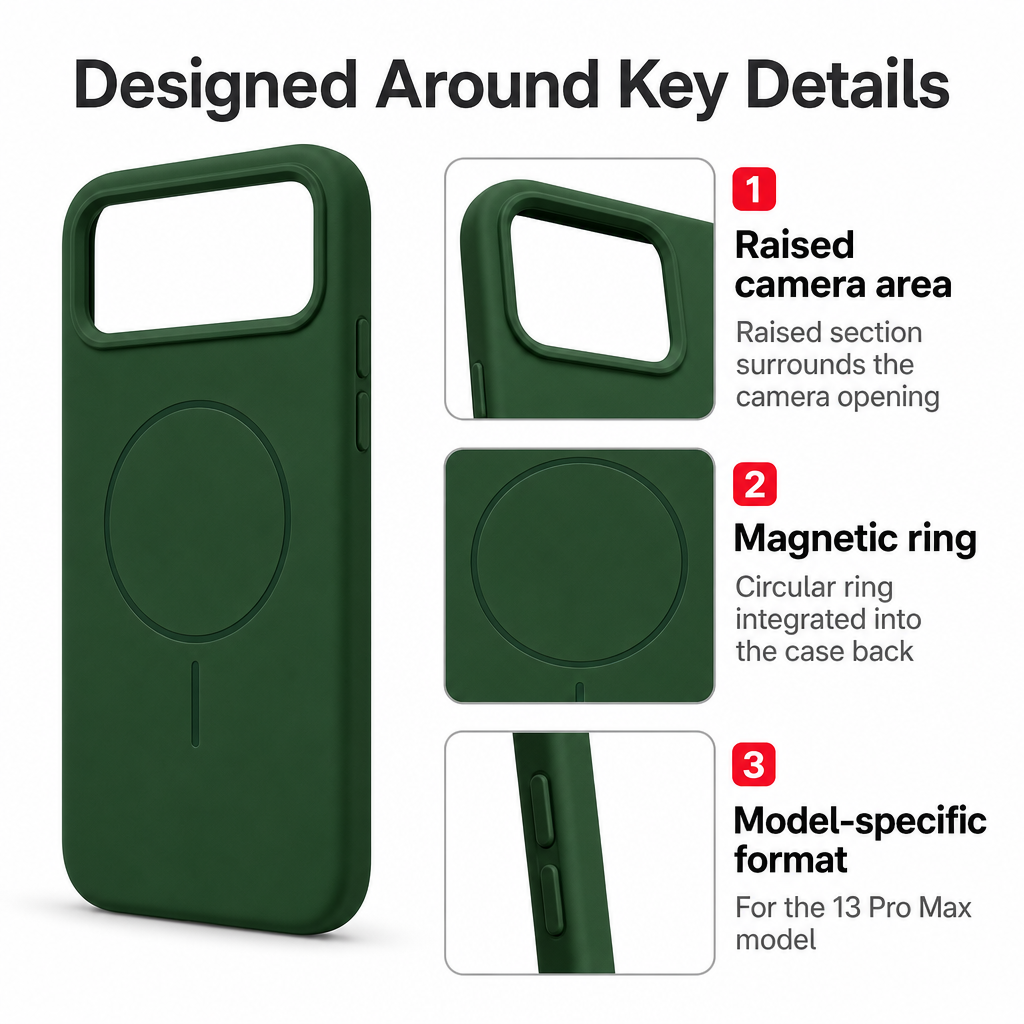 120 Pieces Silicone Magnetic Phone Cases with Raised Camera Protection for 13 Pro Max, Green
