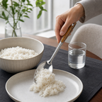 120 Pieces Rice Spoon, Stainless Steel Serving Utensil with Wood-Look Handle, 28 cm, Single Piece