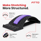 96 Pieces Adjustable Back Stretching Supports, Lumbar Arch Stretcher, Black and Purple, 40 x 28 x 10 cm