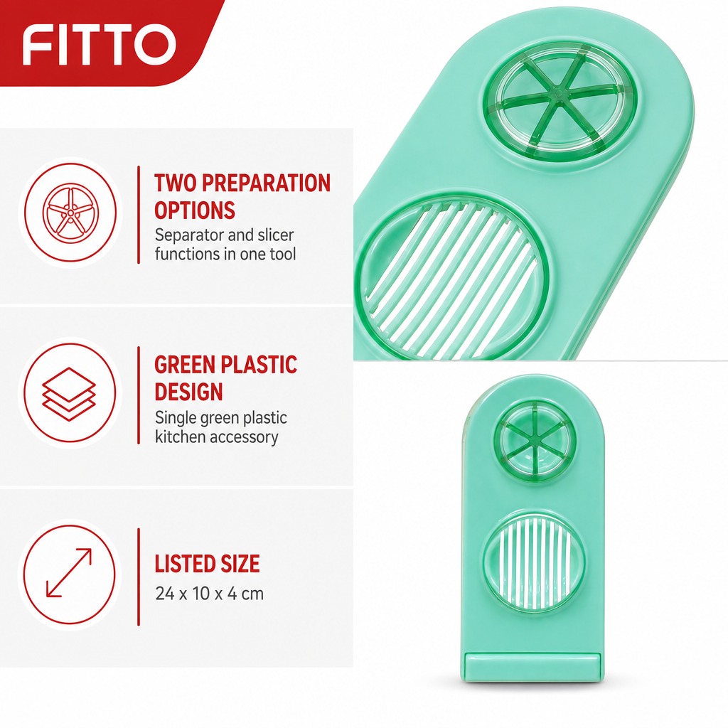 120 Pieces 2-in-1 Egg Separator and Slicer, Green Plastic Kitchen Tool