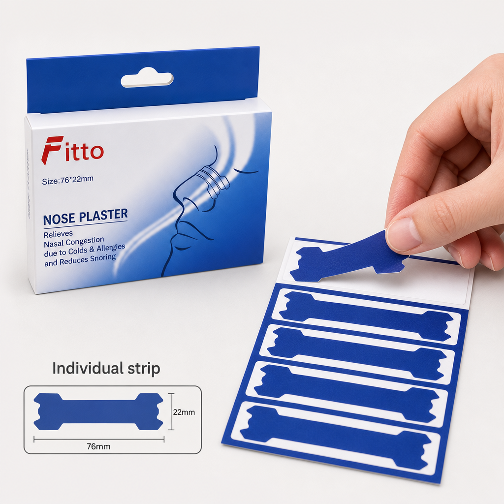 144 Pieces Blue Nasal Congestion Relief Patches, 76 × 22 mm, 10 Pieces