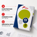 96 Pieces Bright White A4 Copier Paper, 70 gsm, 210 × 297 mm, 500 Sheets