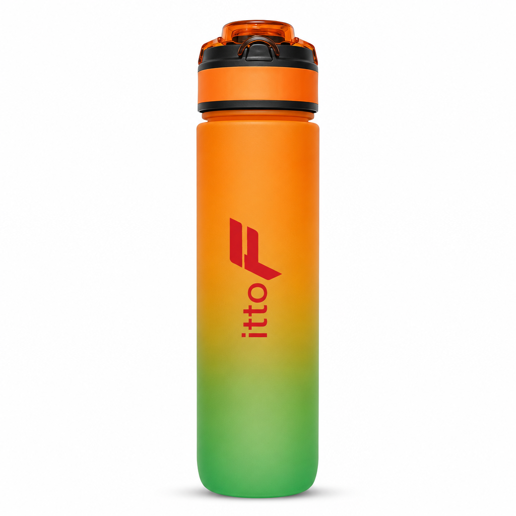 96 Pieces Sports Water Bottles with Time Marker and Flip Lid, Orange Green Gradient, 750 ml, 1 Piece