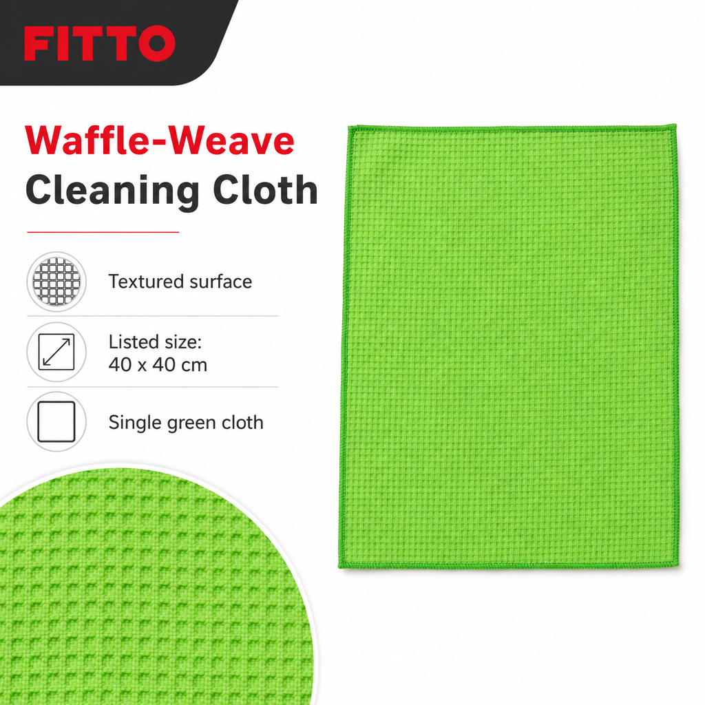 120 Pieces Waffle-Weave Microfiber Cleaning Cloth, 40 x 40 cm, Green