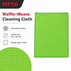 120 Pieces Waffle-Weave Microfiber Cleaning Cloth, 40 x 40 cm, Green
