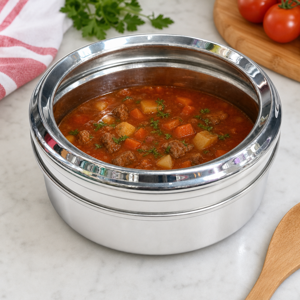 96 Pieces Stainless Steel Deep Cooking Pot with Polished Finish, 28 x 28 x 22 cm