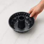 96 Pieces Bundt Cake Mold, Carbon Steel Non-Stick Fluted Baking Pan, Black, 22 × 12 cm, 1 Piece