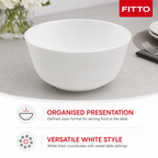 120 Pieces Serving Bowl, 7 Inch, White, Single Piece Tablewares