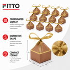 96 Pieces Candy Favor Boxes Rose Gold Pyramid Top Paper 9 x 7 x 7 cm 12 Pieces