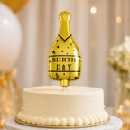 144 Pieces Gold Bottle-Shaped Happy Birthday Cake Topper Candle, 1 Piece