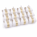 96 Pieces Candy Favor Boxes with Handle, White with Gold Pattern, 9.5 x 9.5 x 10 cm, 12 Pieces
