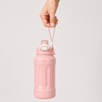 72 Pieces Sports Water Bottles with Carry Strap, 1000 ml, Pink