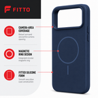 120 Pieces Silicone Magnetic Phone Cases with Raised Camera Protection for 17 Pro, Navy Blue