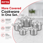 48 Pieces Stainless Steel Casserole Pot Set With Lids, Large Size, 5-Piece Cookwares Set