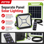 48 Pieces Solar LED Flood Light with Separate Solar Panel and Remote Control, Outdoor Garden Lighting, 1 Piece