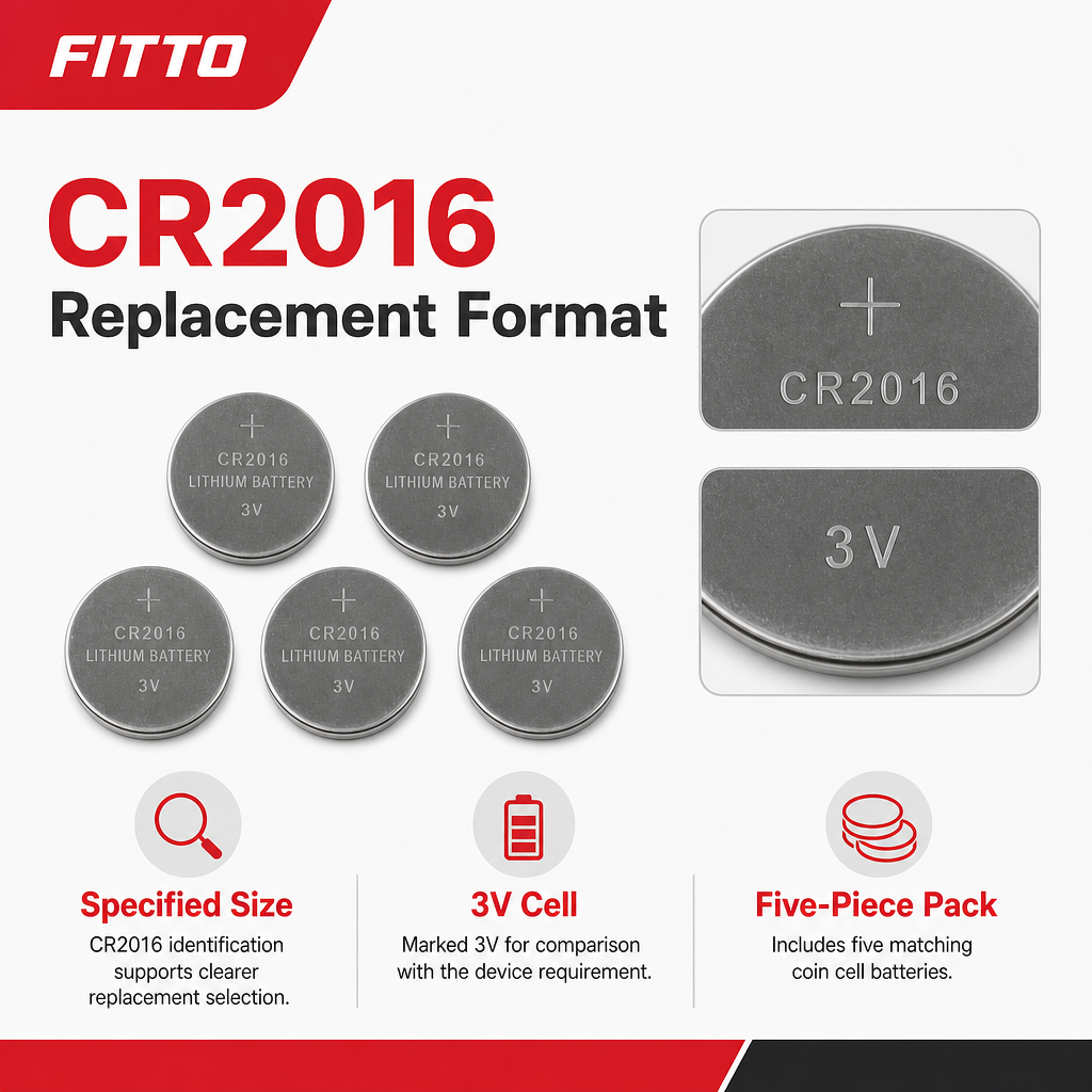 96 Pieces CR2016 3V Lithium Coin Cell Batteries, 5-Piece Pack