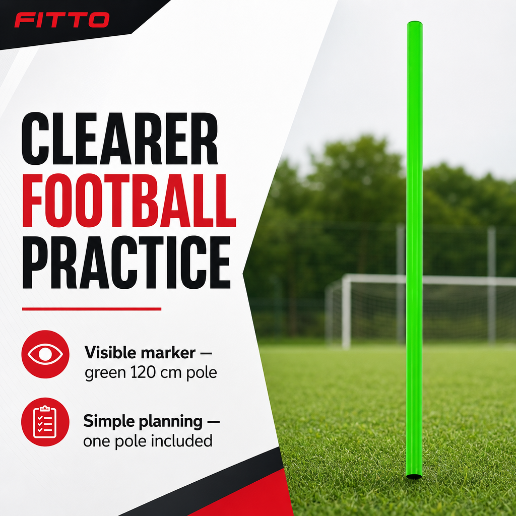 144 Pieces Plastic Soccer Training Pole, 120 cm, Green