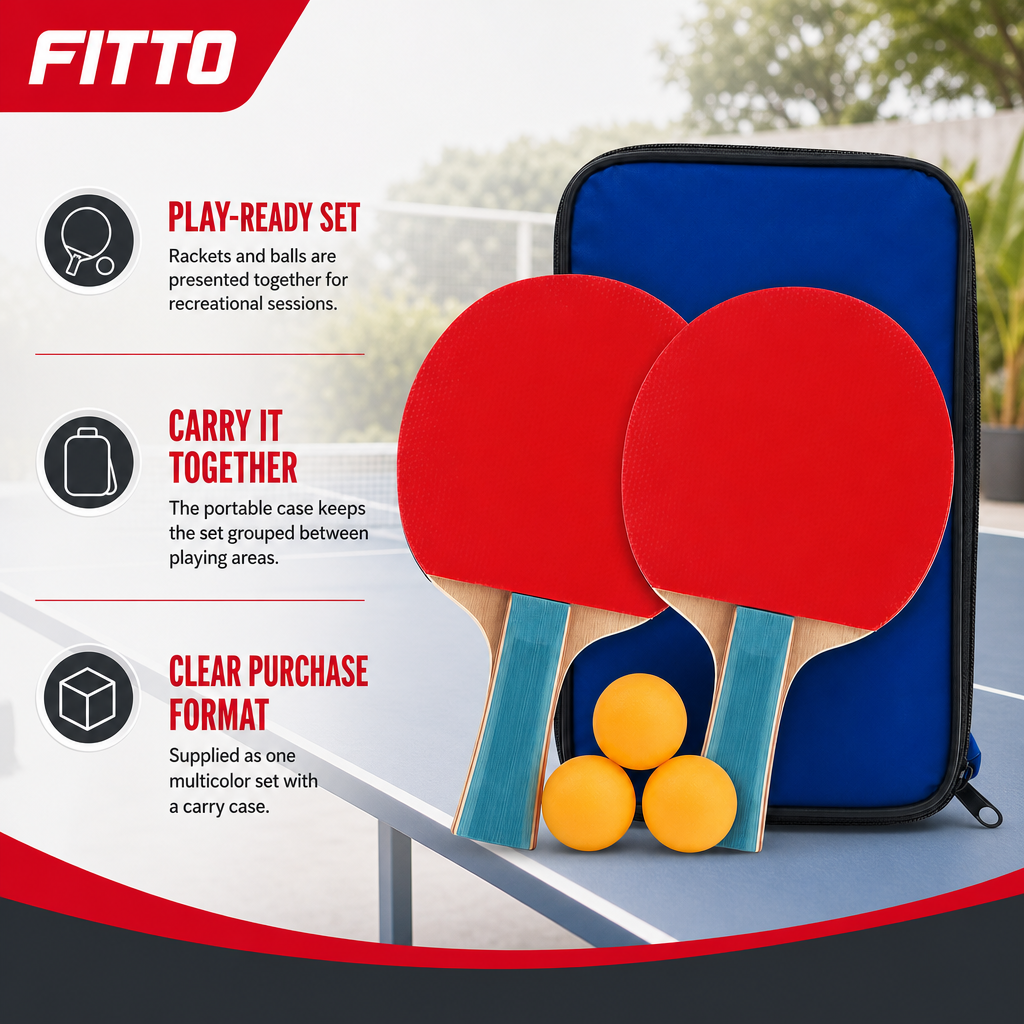 96 Pieces Table Tennis Racket Set with Balls, Portable Carry Case, Multicolor Sports Equipments