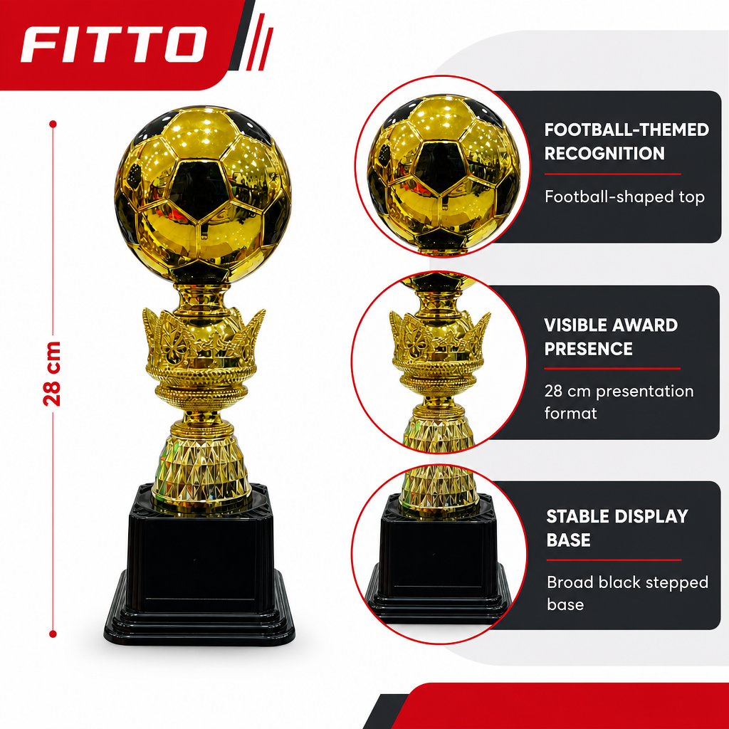 72 Pieces Plastic Football Trophy, 28 cm Gold and Black Award for Sports Recognition Display